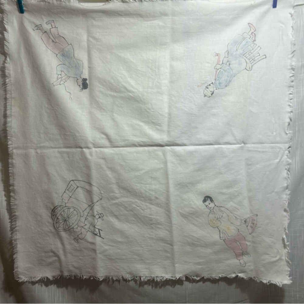 Vintage Asian/Chinese? handmade tablecloth
